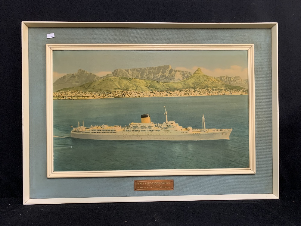 OCEAN LINER/UNION CASTLE: Agent's prints showing the Windsor Castle and Pendennis Castle 29ins. x