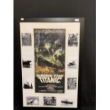 R.M.S. TITANIC: Raise the Titanic promotional poster mounted alongside a series of reproduction