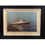 OCEAN LINER: Cunard and other promotional posters including Queen Elizabeth II, Mauretania and