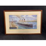 R.M.S. TITANIC: Limited edition prints, signed by Simon Fisher "Cherbourg Bound" 116/850. Also