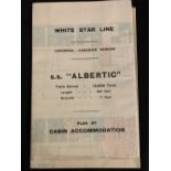 WHITE STAR LINE: Plans of accommodation for SS Albertic and MV Georgic.