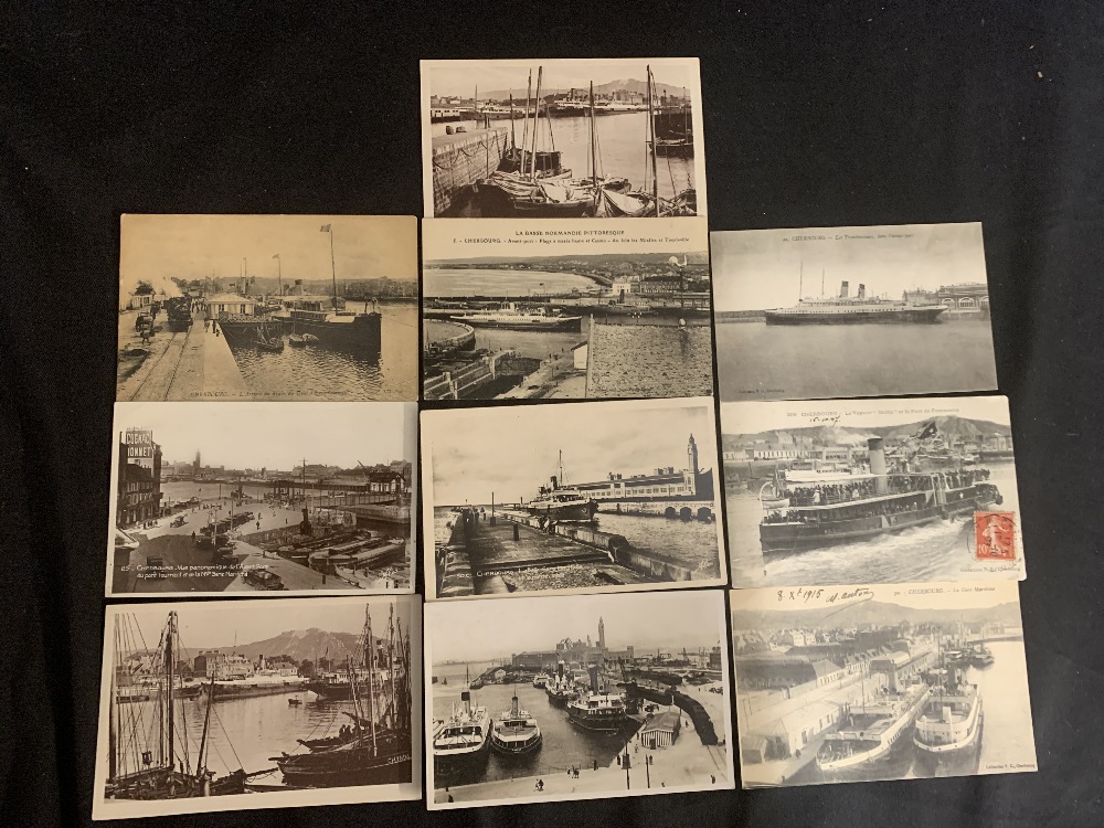 WHITE STAR LINE: Cherbourg related postcards showing tenders at Cherbourg including Nomadic (10).