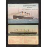 R.M.S. TITANIC: Postcard, The New White Star Line Titanic, giving details of the ship plus another