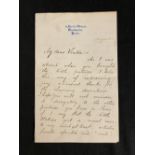 R.M.S. TITANIC: Titanic First-Class passenger and prominent artist Francis Millet handwritten