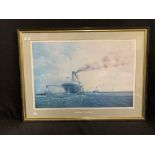 R.M.S. TITANIC: Signed Edward Walker print of Titanic completing her sea trials plus two others
