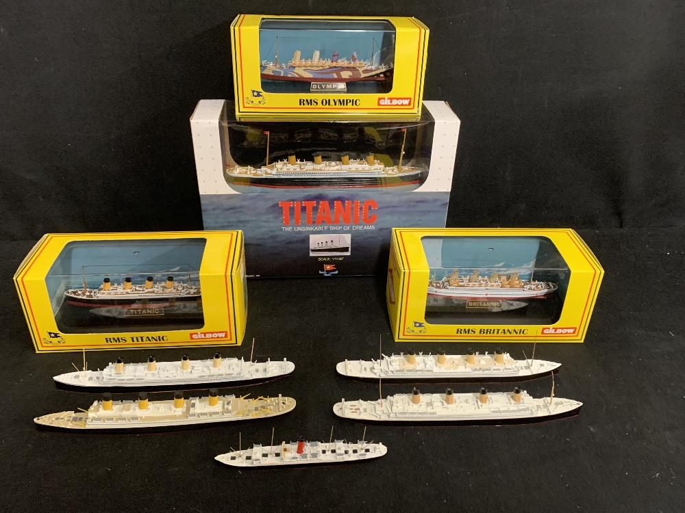 OCEAN LINER: Collection of modern Titanic related models, some boxed.