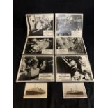 R.M.S. TITANIC: Set of lobby cards from the 1958 Rank Organisation film "A Night to Remember"