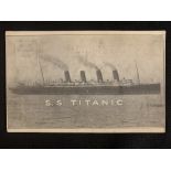 R.M.S. TITANIC: Unusual real photo postcard titled 'S.S. Titanic'.