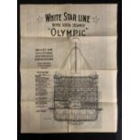 R.M.S. OLYMPIC: Plan of First-Class accommodation, reprinted June 1925. One illustration of the