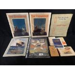 OCEAN LINER: Mixed sailing lists and publicity material relating to White Star Line and Cunard.