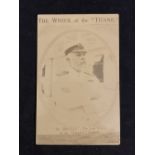 R.M.S. TITANIC: Rare real photo postcard of E.J. Smith titled 'Be British' the last words of