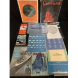 CUNARD: Promotional ephemera relating to R.M.S. Queen Mary to include brochures, menus, Women's