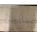R.M.S. TITANIC: Post Titanic rigging plan of the ill-fated liner. Scale 1/12ins.-1ft. 80½ins. NB: