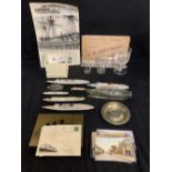 OCEAN LINER: Queen Mary, Cunard and Queen Elizabeth memorabilia to include glasses, ephemera,