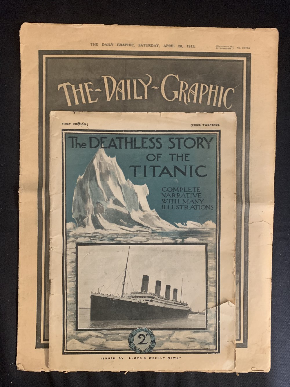 R.M.S. TITANIC: Original first edition of "The Deathless Story of the Titanic", issued by Lloyd's