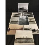 OCEAN LINER: John Brown & other related press photos of the Queen Elizabeth some at sea. 10ins. x