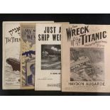 R.M.S. TITANIC: Original sheet music including The Hebrew Publishing Co. Titanic Disaster 'My