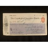 R.M.S. TITANIC: Titanic relief fund cheque for family of Asst Kitchen Store Keeper Rogers of