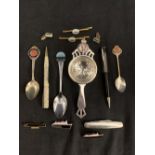 CUNARD: Mixed collection of white metal and other Queen Elizabeth collectables, to included tie