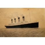 R.M.S. TITANIC - FIFTH OFFICER HAROLD GODFREY LOWE: A superb original watercolour of Titanic at