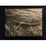R.M.S. TITANIC: Superb original photo of Titanic's lifeboat no 6 arriving alongside R.M.S.