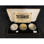 R.M.S. TITANIC: A Nobel & Perrault Limited Edition Silver Coin Set. Weight 22½oz.