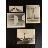 R.M.S. TITANIC: Press & later photos of Titanic memorials, the earliest stamped 1930 (4).