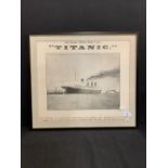R.M.S. TITANIC: Post-disaster oversize print of the Great White Star Liner Titanic colliding with an