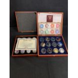 R.M.S. TITANIC: Large collection of coloured Titanic half dollars, commemorative coinage and