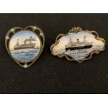 OCEAN LINER: Allan Line souvenir brooches, R.M.S. Virginian (1905), scrapped and sold to Swedish