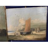 19th cent. English School: Oil on canvas Marine Studies (2). 10ins. x 12ins.