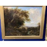 William Bath (Act 1840-1851): Oil on board 'The Trout Stream Devon', inscribed on reverse. 12ins.