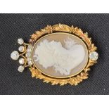 Jewellery: Pre-Revolution c1890 Faberge Workshop Russian gold and Diamond cameo Edward Schramm.