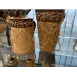 Doulton Lambeth: Queen Victoria jubilee beaker, double embossed portrait with the symbols of the