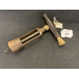 Corkscrews/Wine Collectables: Twiggs patent screw treen handle with brush brass crab piece head lock