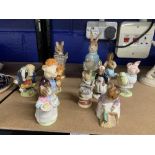 Ceramics: Beswick Beatrix Potter figures ranging in date from 1948 to 1997 (11). 3½ins to 6½ins.