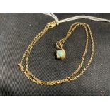 Hallmarked Jewellery: 9ct. Gold necklet consisting of 46cm trace link chain with an open cage like