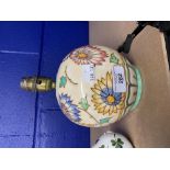 Ceramics: Charlotte Rhead Burslem ware table lamp marked TL37 to base.