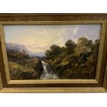 19th cent, Irish School: Oil on canvas Study of a Waterfall, signed lower right W. McEvoy (