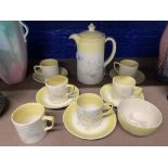 1930s In the style of Susie Cooper style Grays 'Sunbuff' part coffee set, comprising coffee pot,