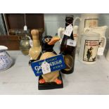 Breweriana: Guinness penguin advertisement figure, 7ins. Guinness is Good bottle, etc. (3)