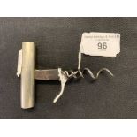 Corkscrews/Wine Collectables: Steel double helix screw, turned handle, shank marked 'patent'.