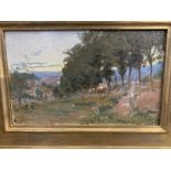 19th cent. English School: Oil on board Study of Trees, signed Albert Woodwin. 9½ins. x 6ins.
