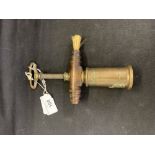 Corkscrews/Wine Collectables: Thomason patent continuous action Helix worm treen handle brass