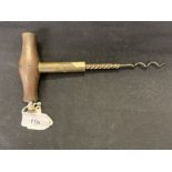 Corkscrews/Wine Collectables: 'Hulls Presto' turned rosewood handle with sprung locking button brass