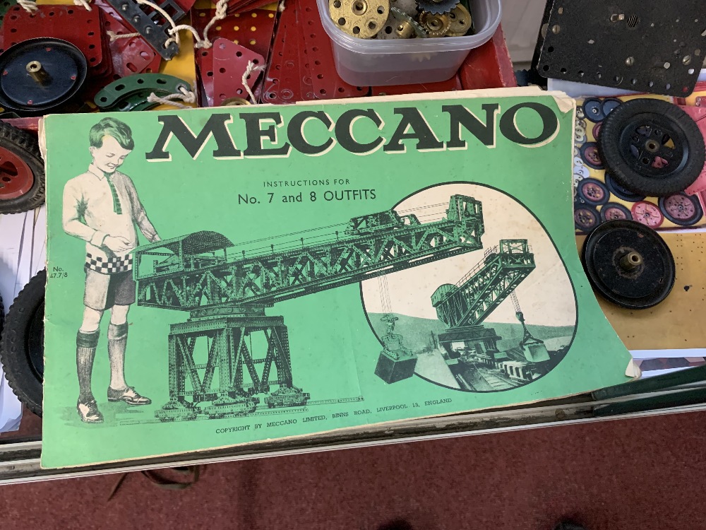 Toys: Meccano No 8 Outfit including box top and bottom layer and box lid and instructions book. Also - Image 3 of 7