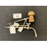 Corkscrews/Wine Collectables: Champagne taps McBrides Patent Archimedean screw with simulated cork