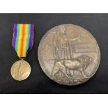 Military: WWI bronze Death Plaque, issued to Walter Gould from Stonehouse, Gloucestershire who was a