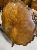 19th cent. Mahogany tilt top table with pie crust top, twisted column and four sprayed supports