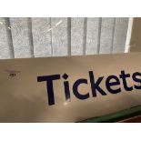 Railwayania: London Underground 'Tickets' sign. 49ins. x 9ins.